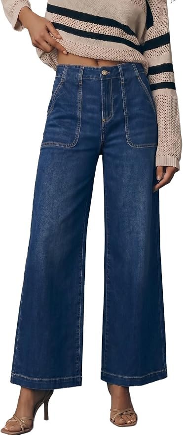 Wide Leg High Waisted Straight Leg Baggy Denim Pants